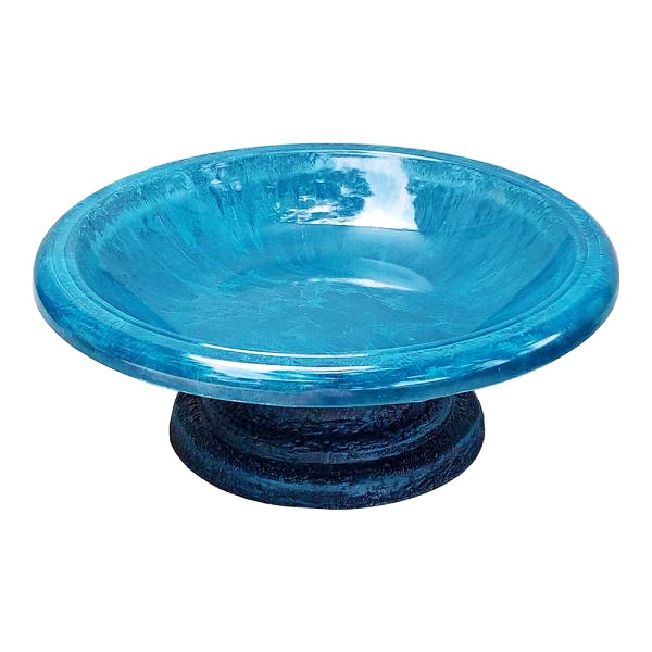 Fiber Clay Bird Bowl with Small Base Navy Blue