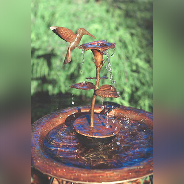 Copper Hummingbird Fountain