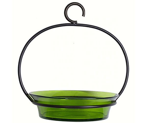 Lime Glass Cuban Bird Bath Bowl
