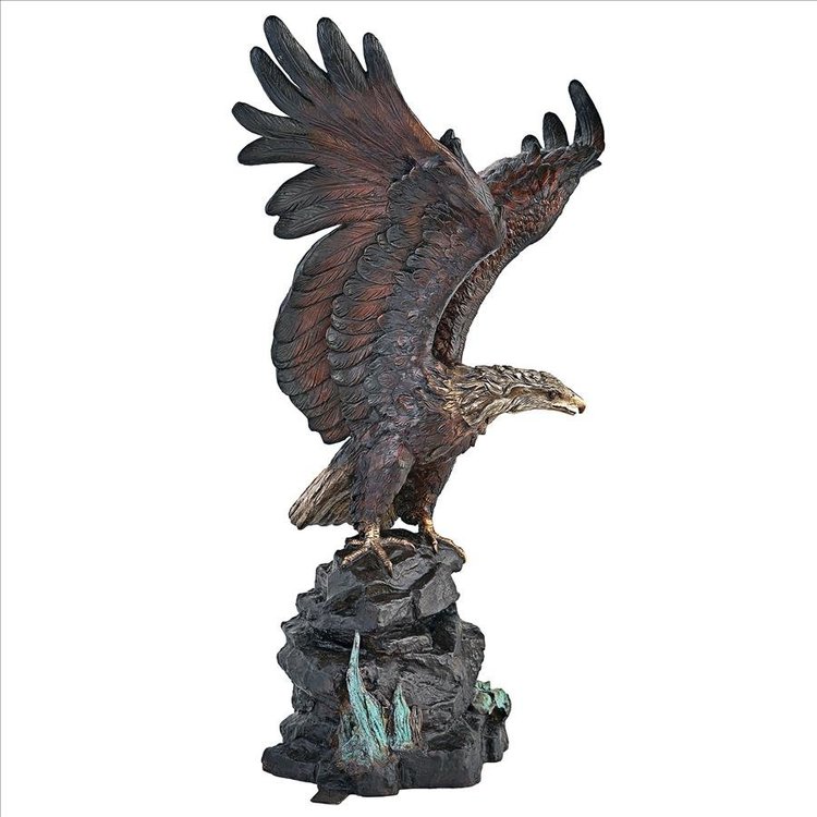 Strength & Patriotism Bald Eagle Bronze Statue