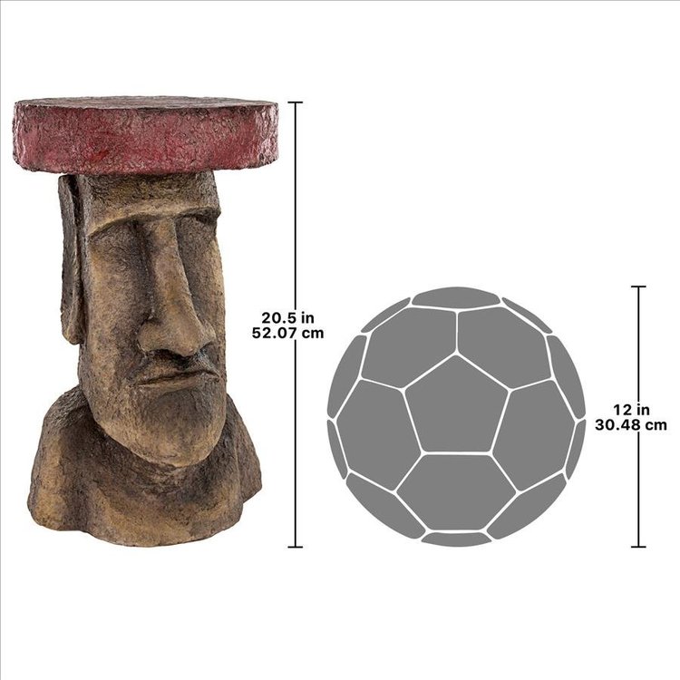 Polynesian Moai Head Sculptural Side Table