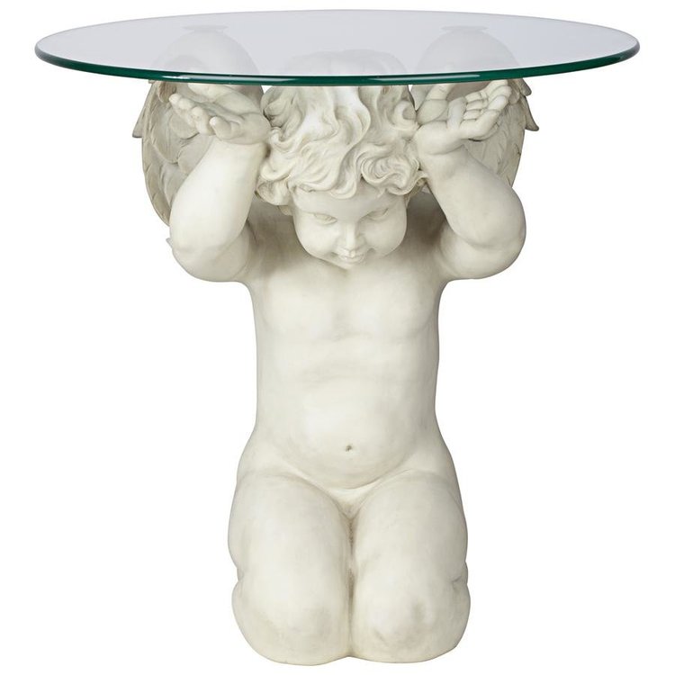 Angelic Care Glass-Topped Sculptural Table