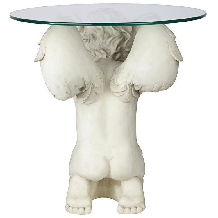 Angelic Care Glass-Topped Sculptural Table