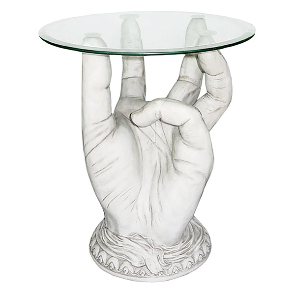 At Your Service Hand Glass-Topped Table