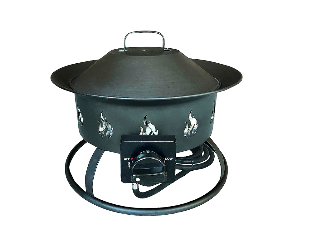 Round Patio Portable Camp Fire Pit in Black
