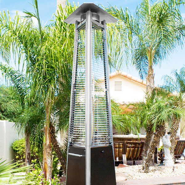 94" Tall Natural Gas Glass Tube Outdoor Patio Heater