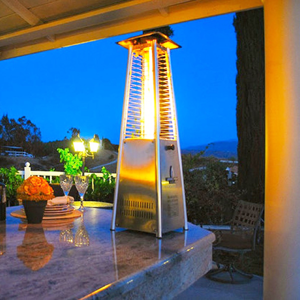 Table Top Glass Tube Patio Heater in Stainless Steel