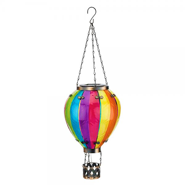 23" Metal-Glass Solar Hot Air Balloon Lantern