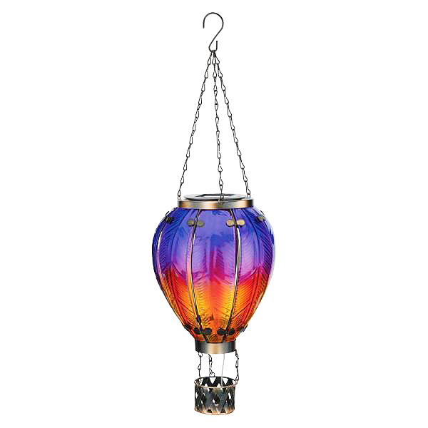 23" Metal-Glass Hot Air Balloon Solar Lantern