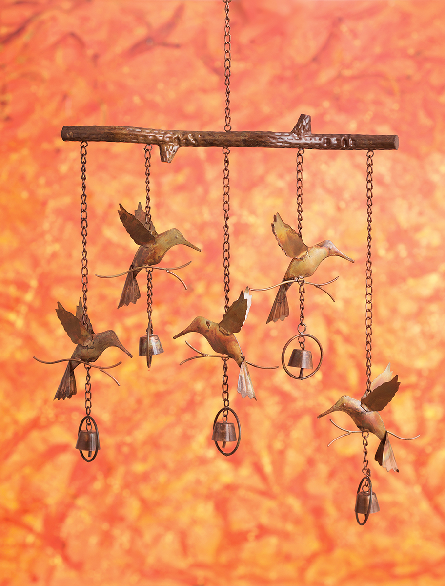 Wind Chime With Flamed Hummingbird