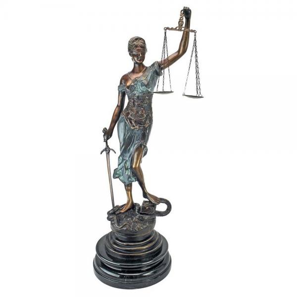 Table Top Bronze Themis Blind Justice