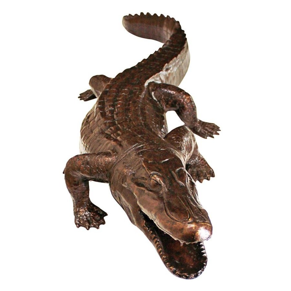 Bronze Prowling Alligator Statue