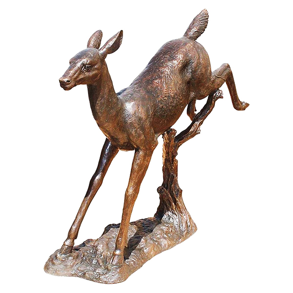 Leaping Deer Bronze Statue