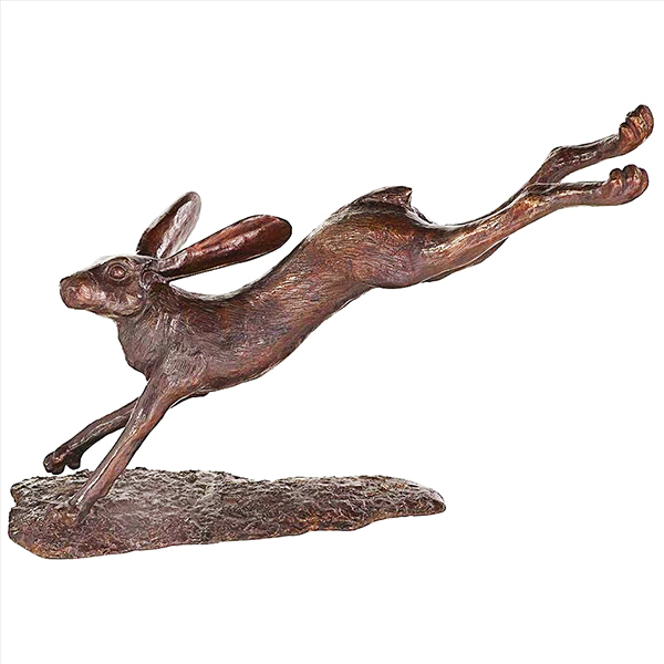 Leaping Hare Bronze Statue