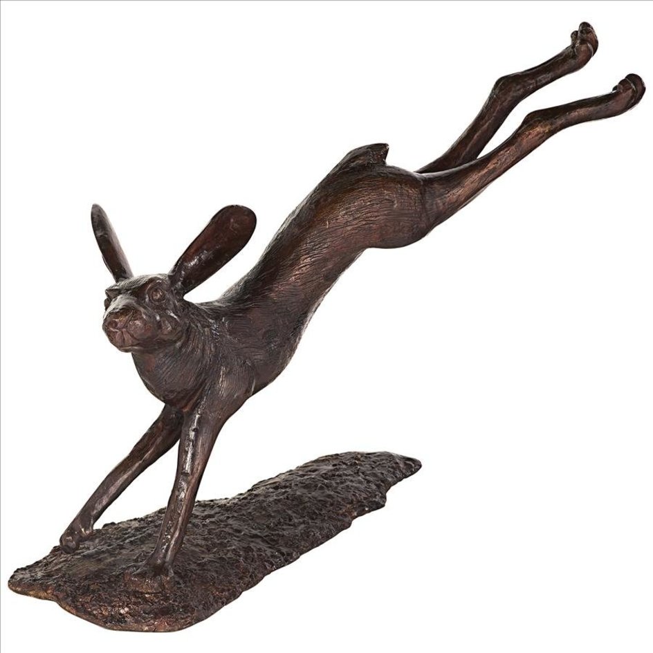Leaping Hare Bronze Statue