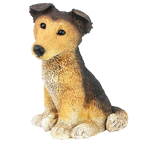 Brown Collie Puppy Statue