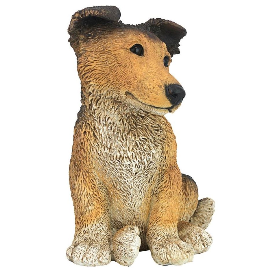 Brown Collie Puppy Statue