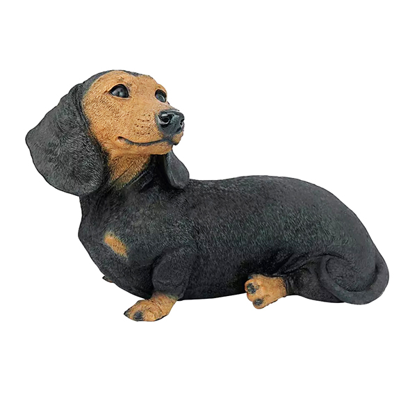 Black Dachshund Puppy Statue