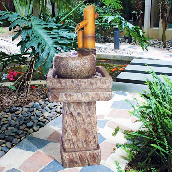 Bamboo Wellspring Pedestal Water Fountain