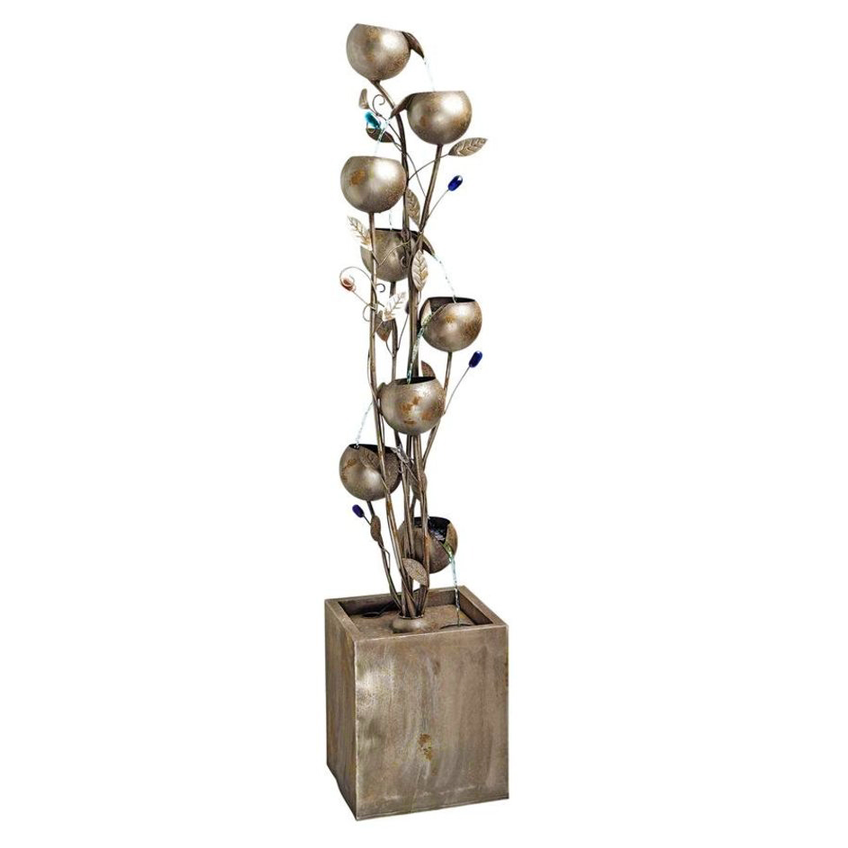 Abstract Floral Metal Fountain Tower