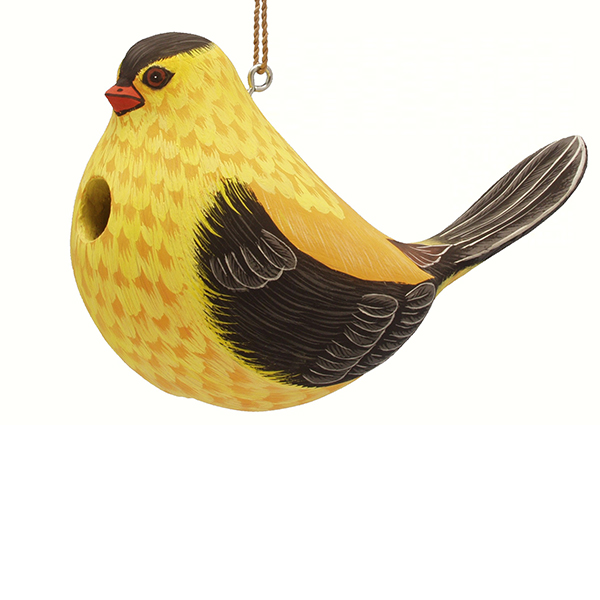 Wood Carved Yellow Goldfinch